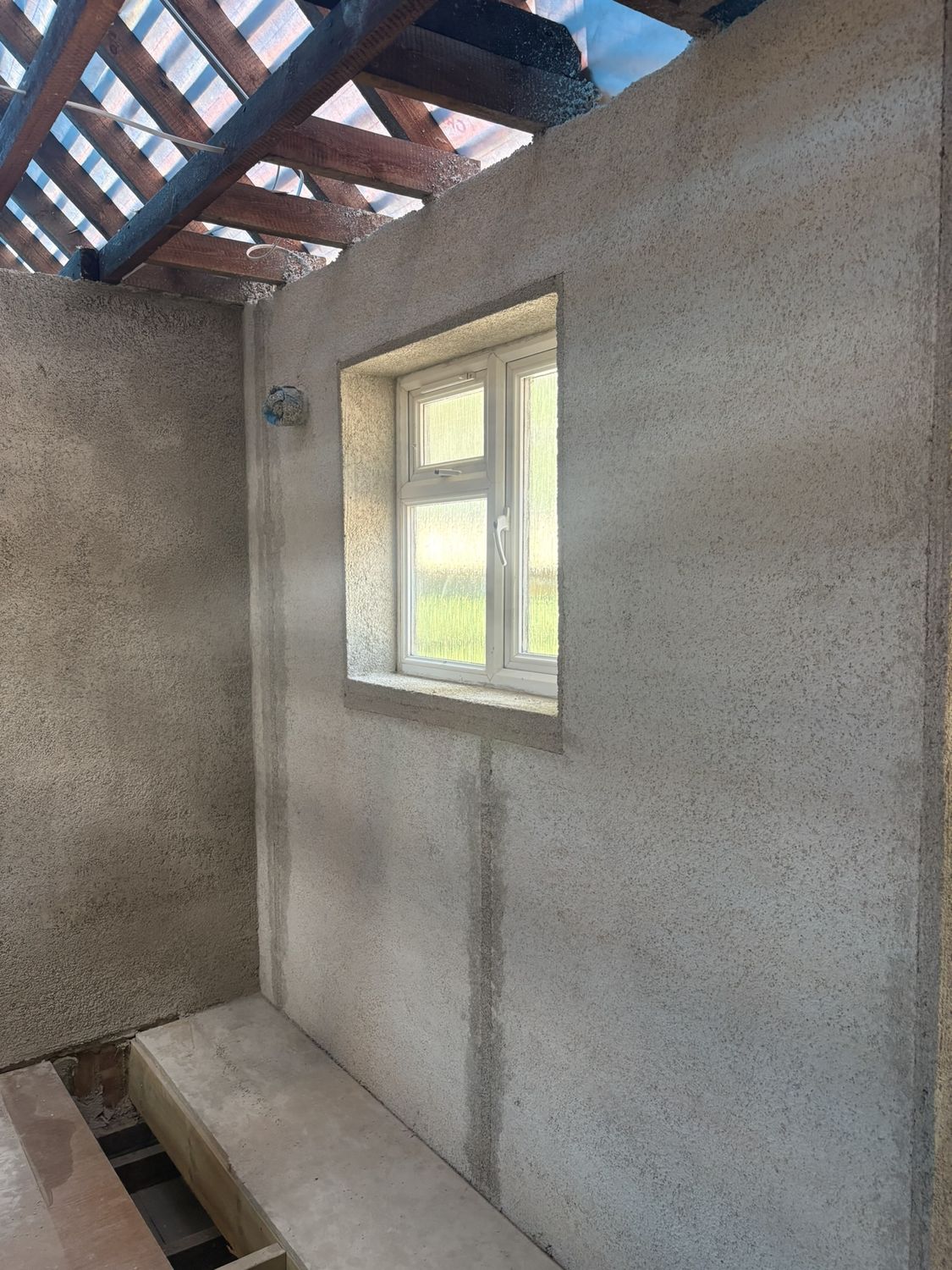 Diathonite on the inside, taken up to the window reveals