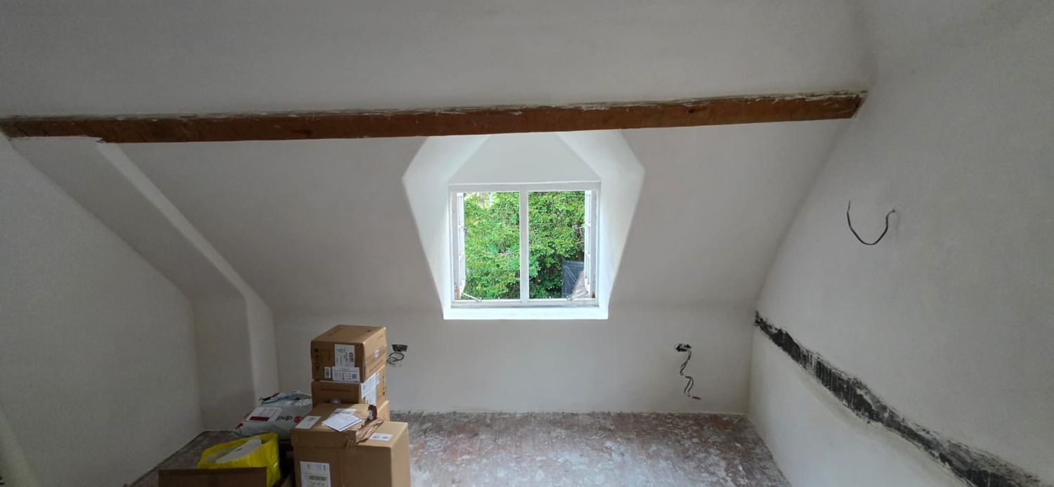 Finished lime plaster in dormer & loft area