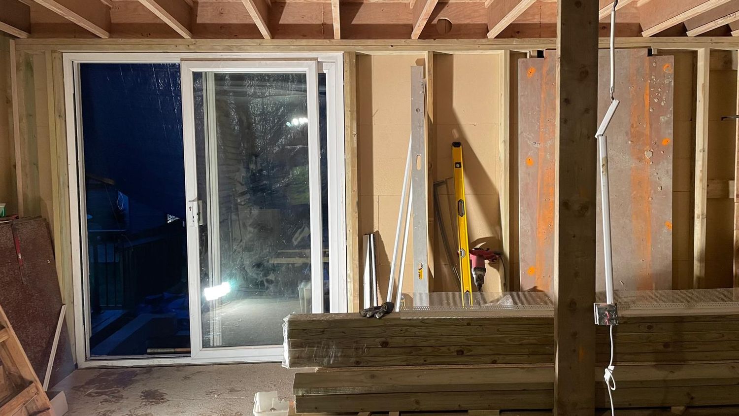 Walls and roof are built with timber frame for extension