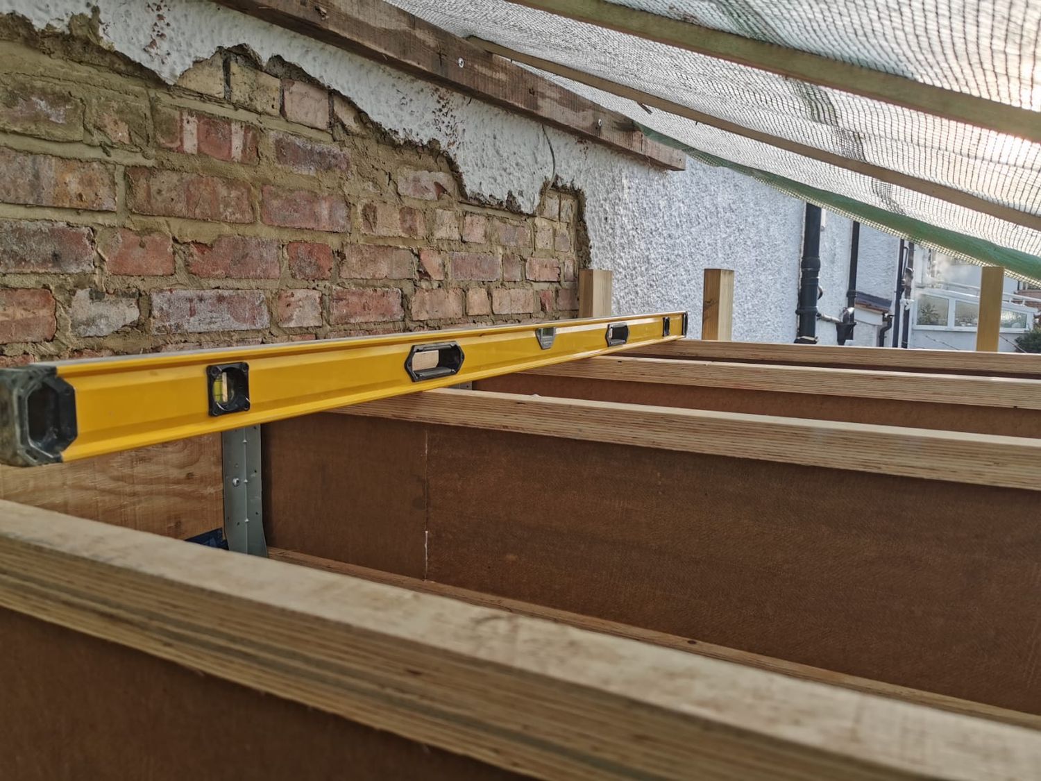 New I-joist roof for extension
