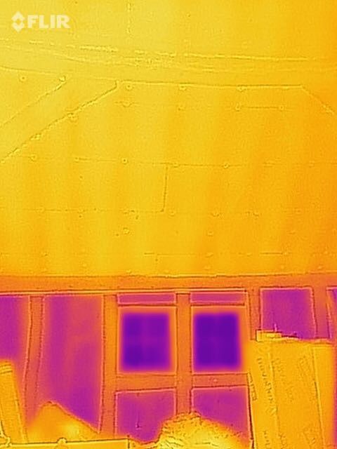 Heat mapping after roof insulation in place