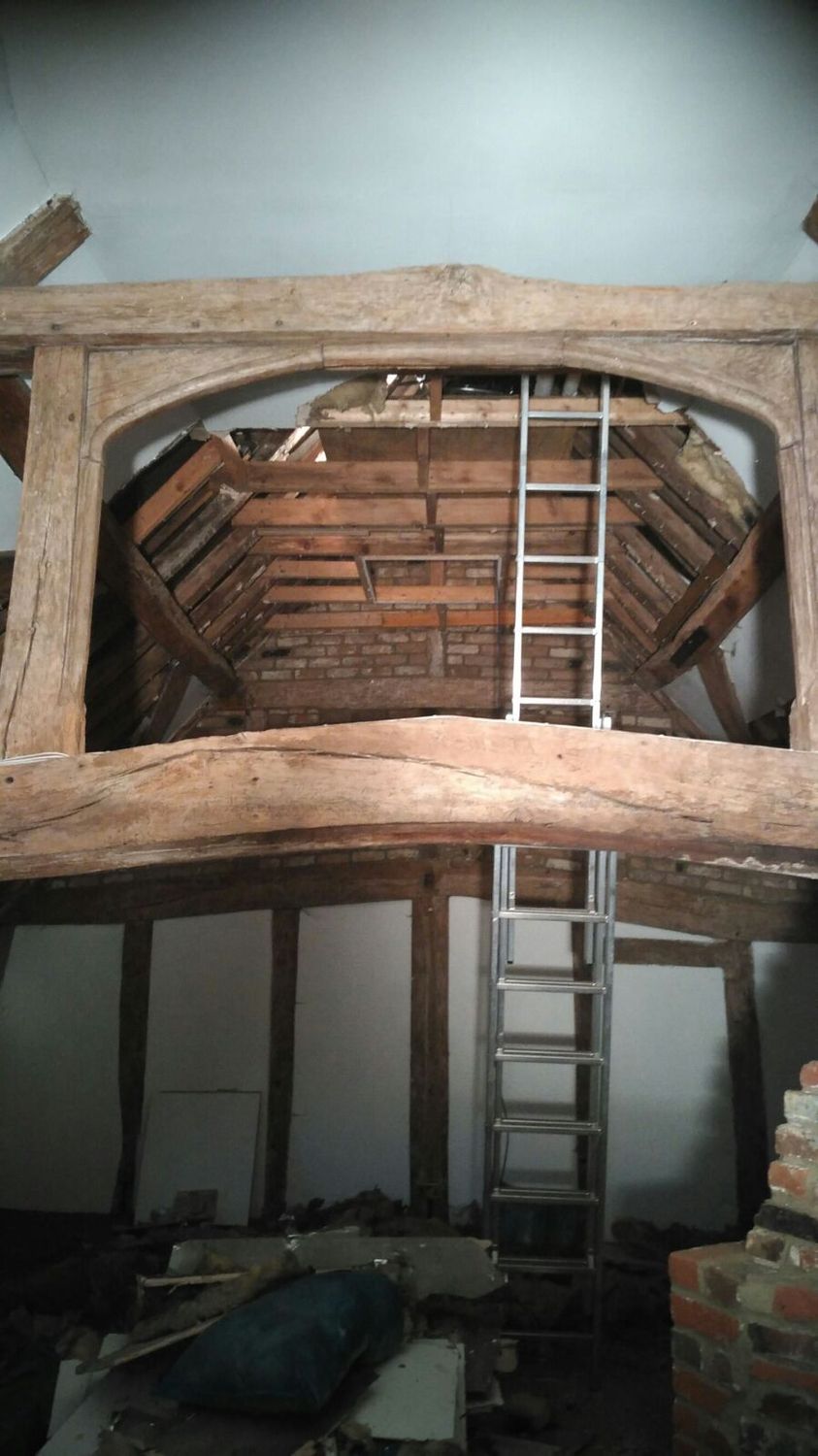 Roof&ceiling structure ready to be insulated