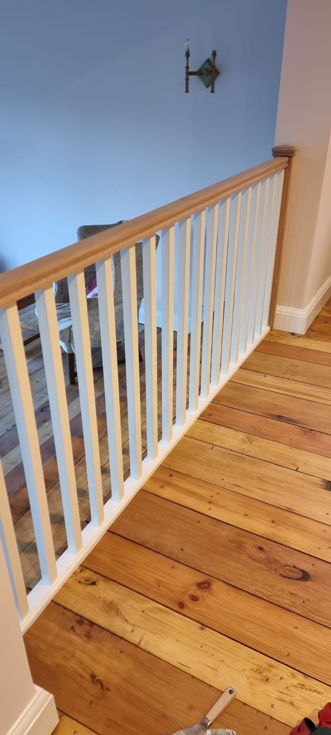 Banister installed and floor oiled