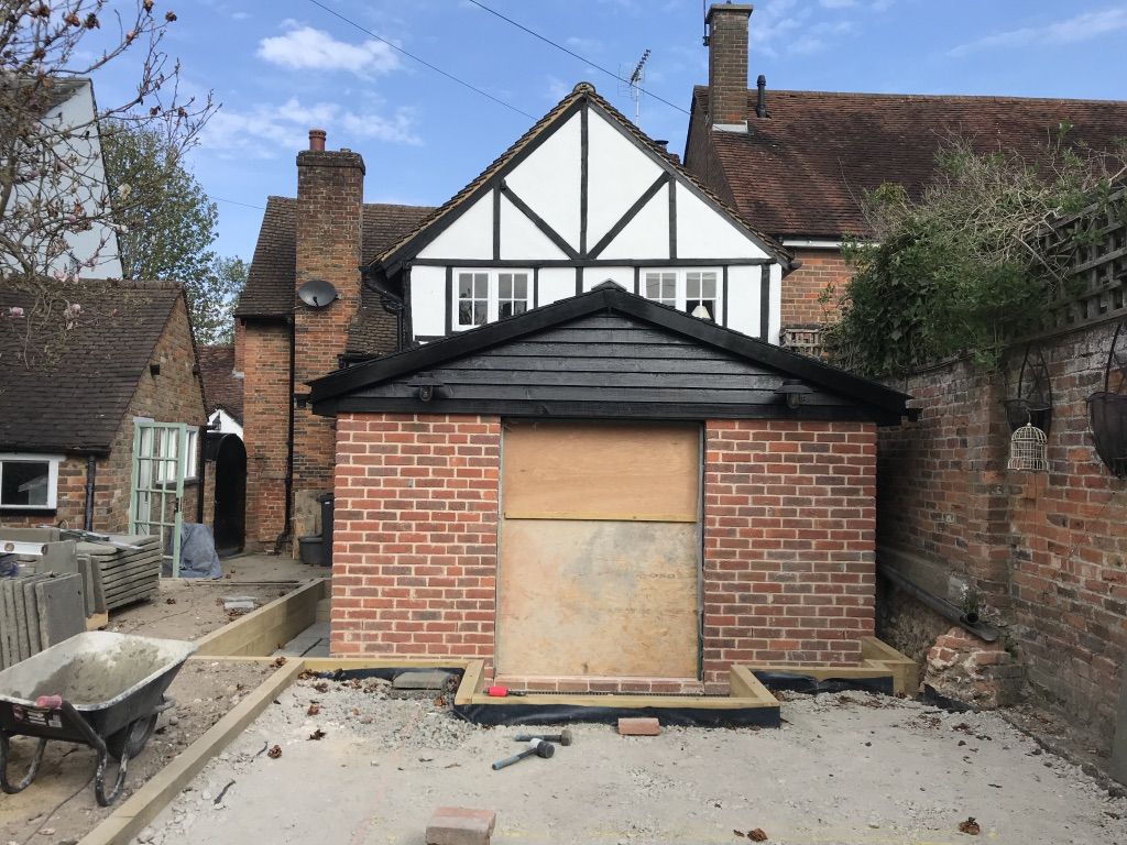 Garden landscaping around new extension in St Albans