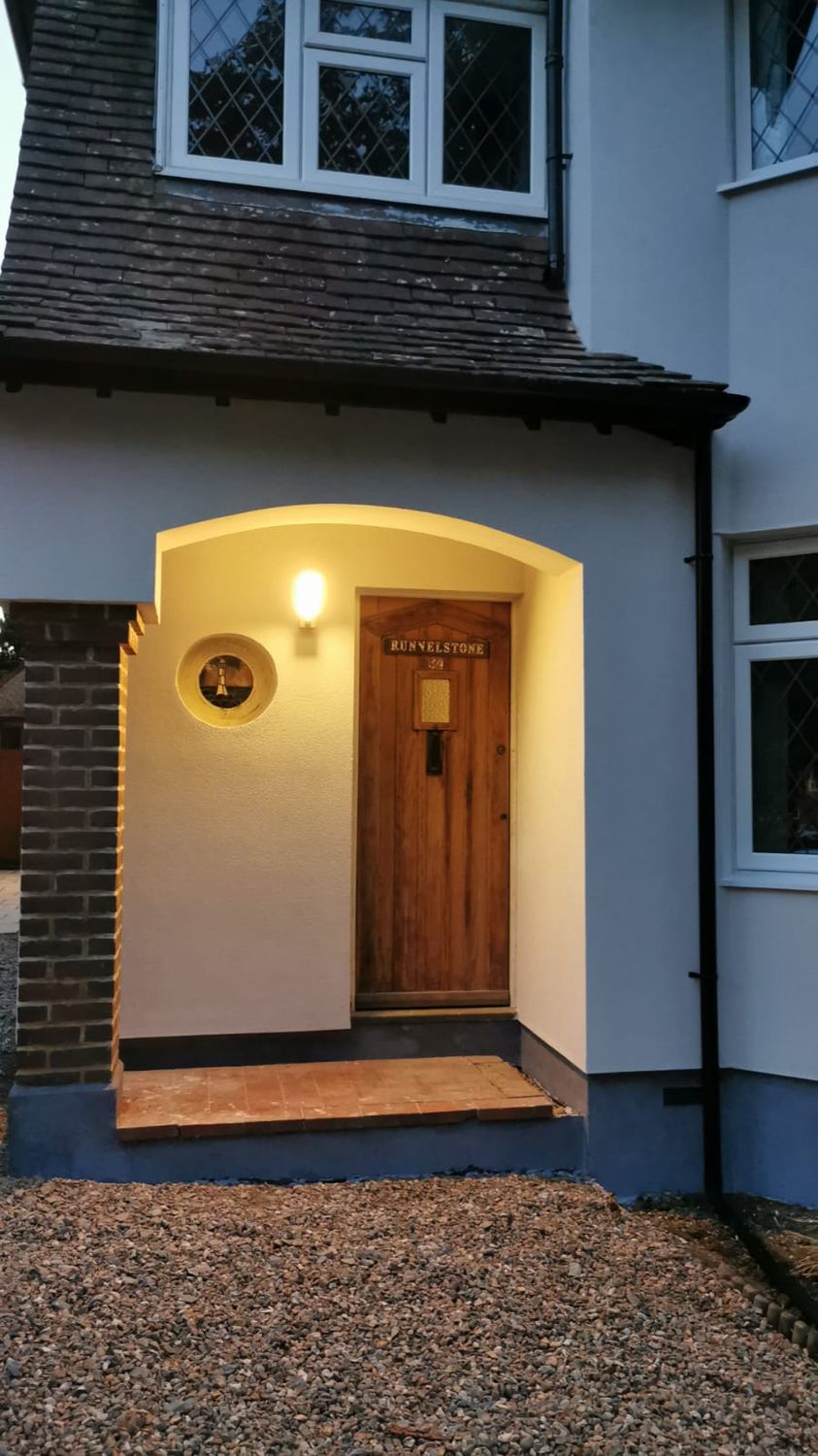 Insulation & rendering completed on porch walls