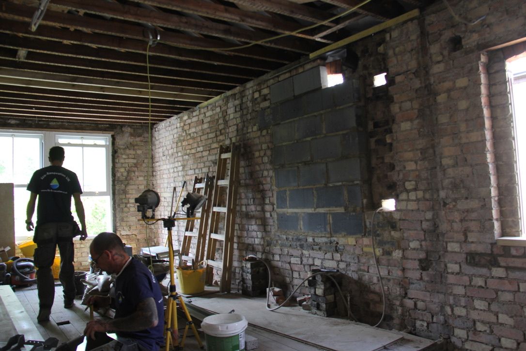 Preparation works for internal wall insulation in Muswell Hill, London