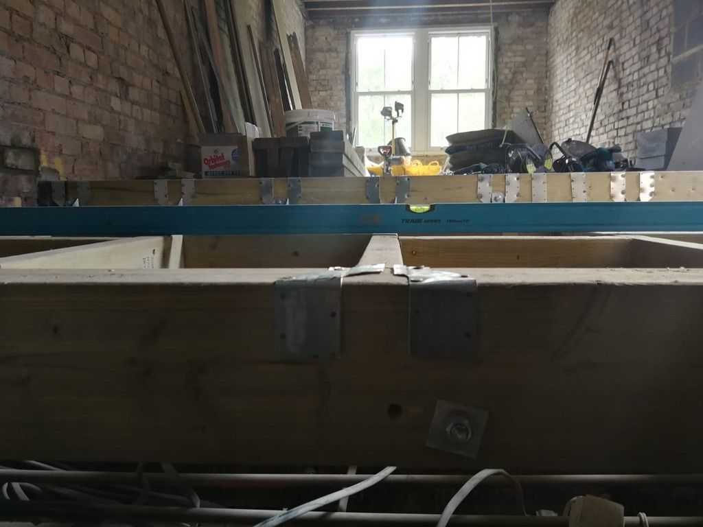 New suspended floor structure being installed