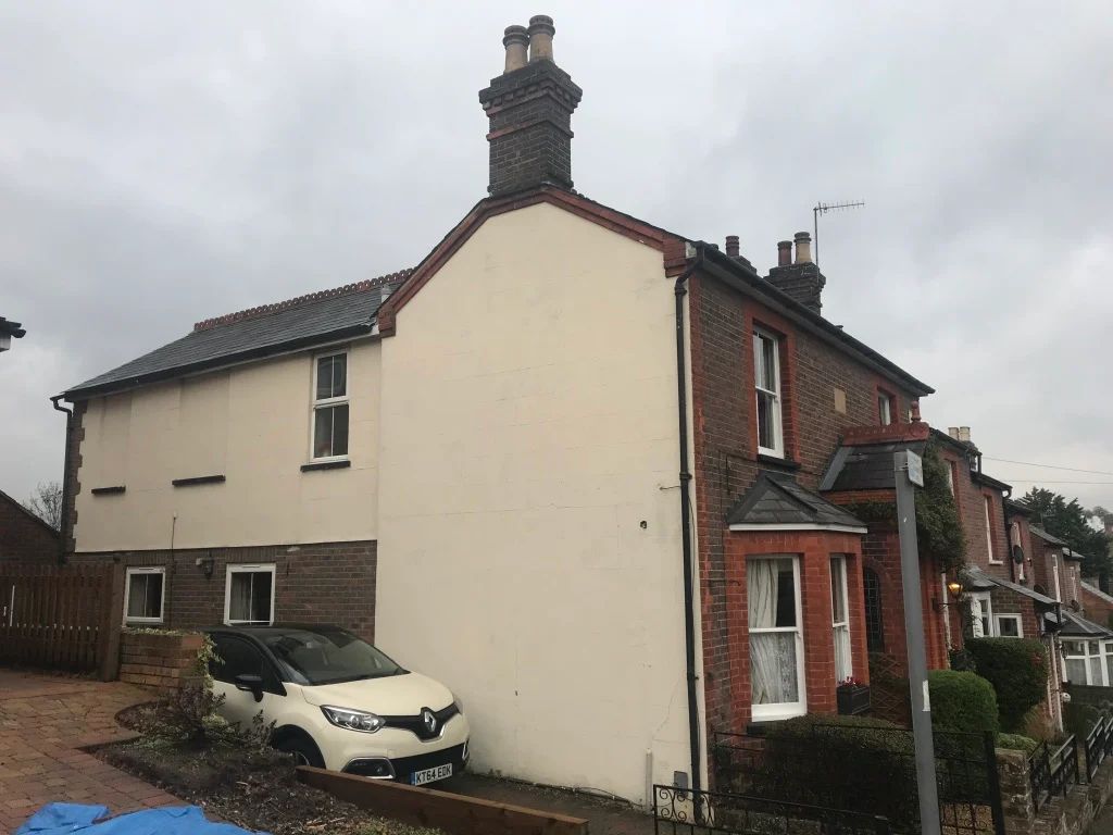 Cement render caused dampness on gable wall