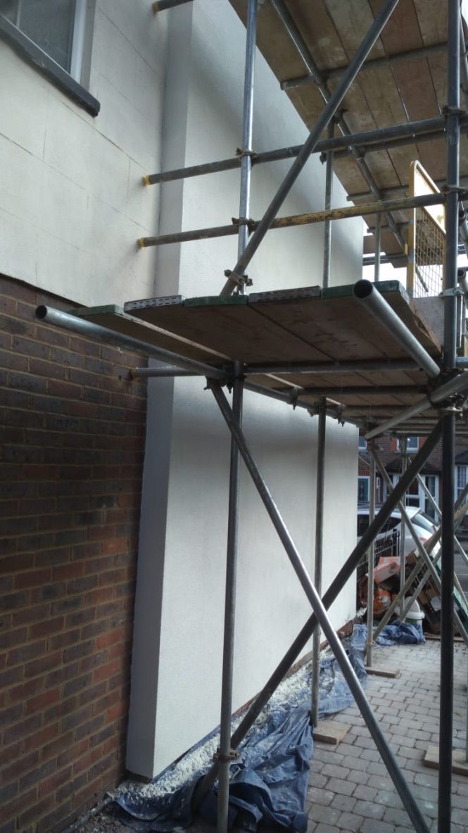 Argatherm smoothing coat render applied to insulated wall