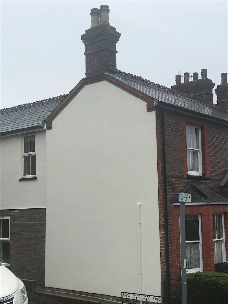 External wall insulation with Diathonite lime-cork render and breathable render finish on a Victorian property in Hemel Hempstead