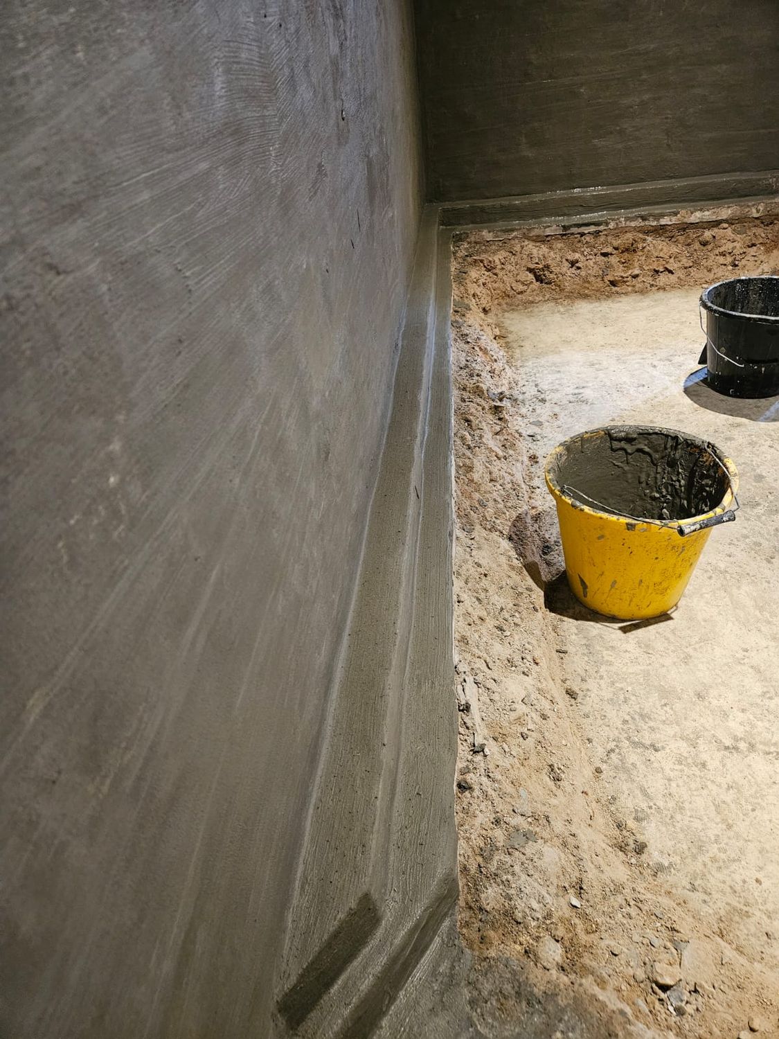 Diasen Watstop waterproof tanking applied to basement walls