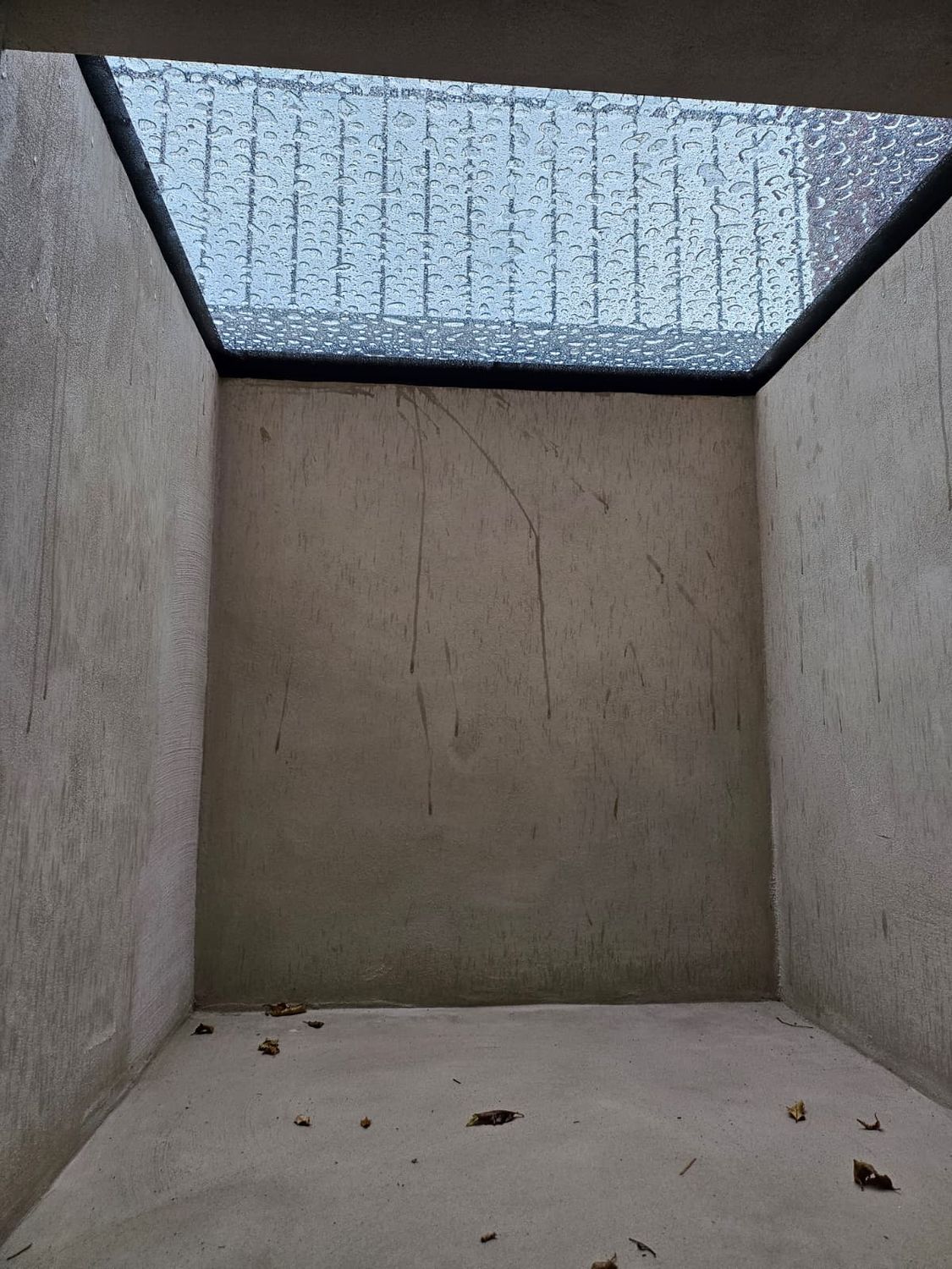 Walk on window installed above old coal chute