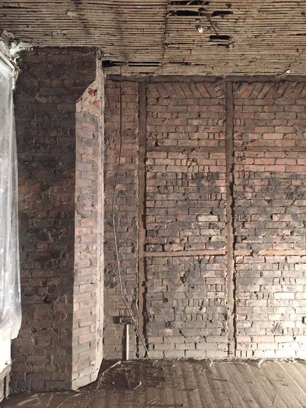 Walls stripped back