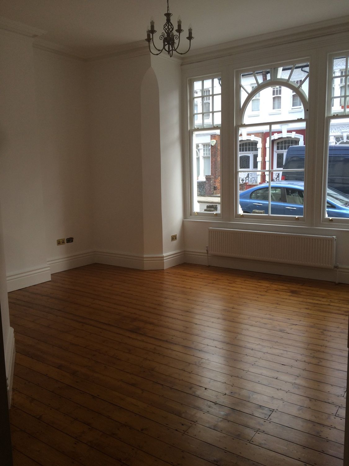 Floor in front room, new window in Belsize PArk