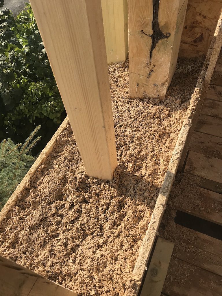Hempcrete in timber frame