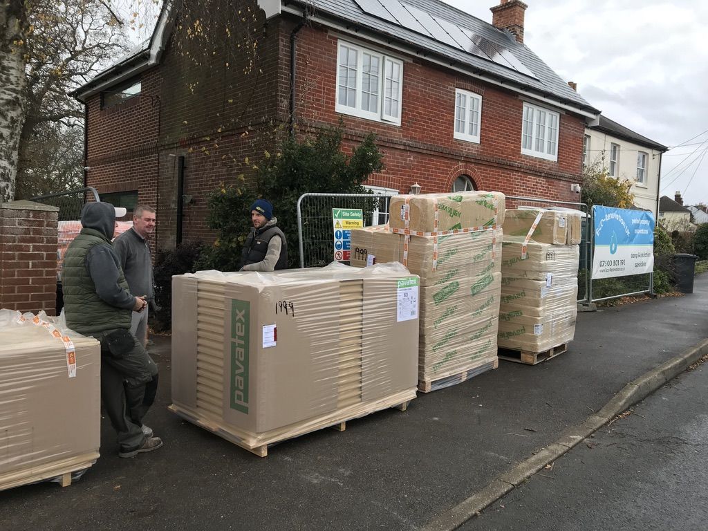 Pavatex Wood fibre insulation delivered to site