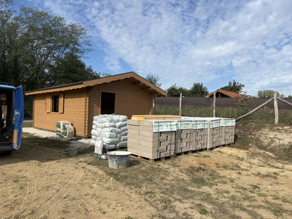 IsoHemp Hempcrete blocks on site