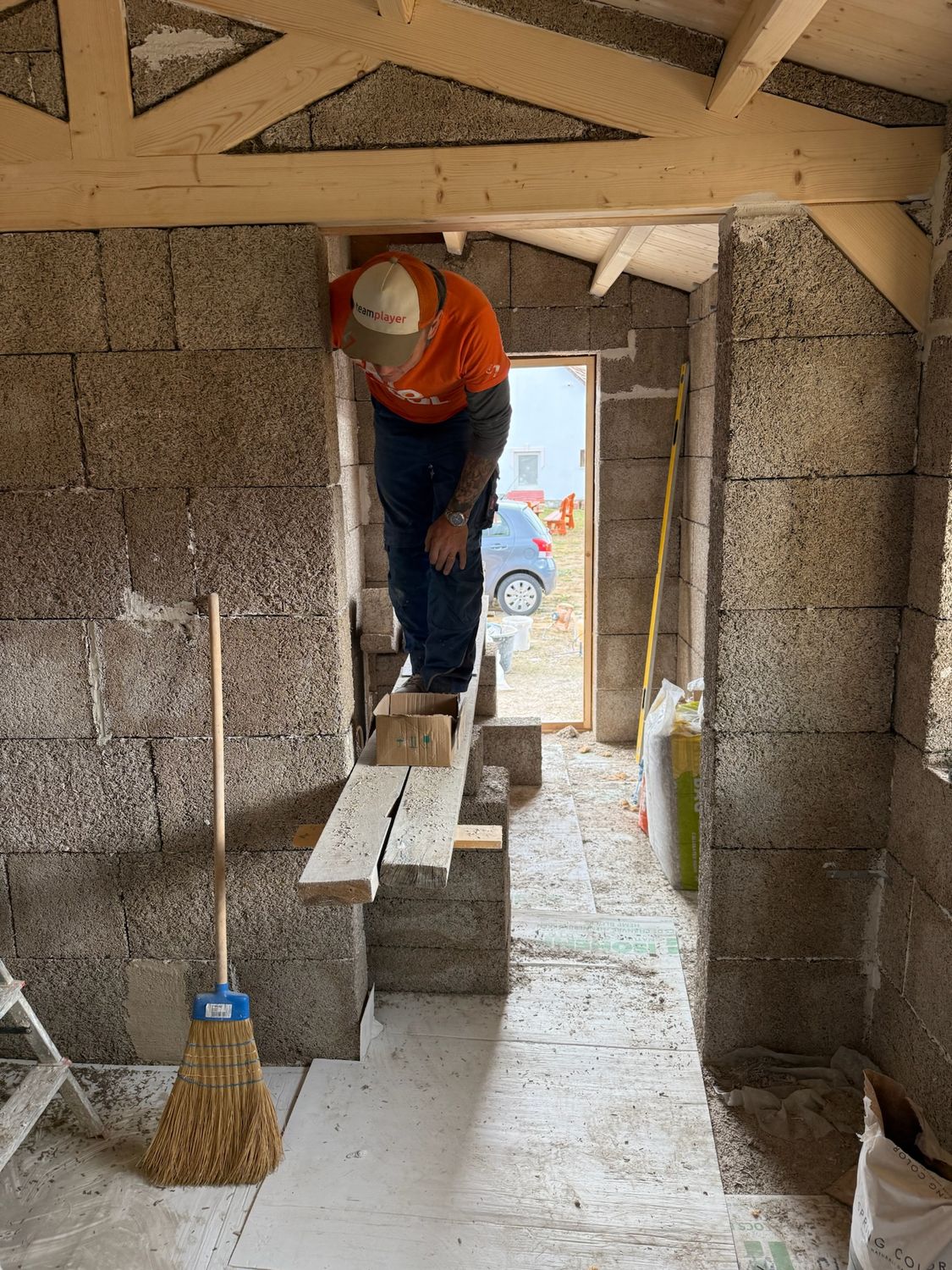 IsoHemp blocks installed as internal walls