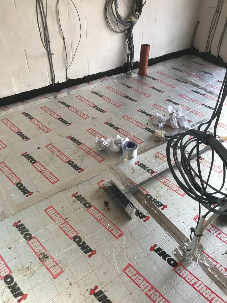 Floor insulation boards installed