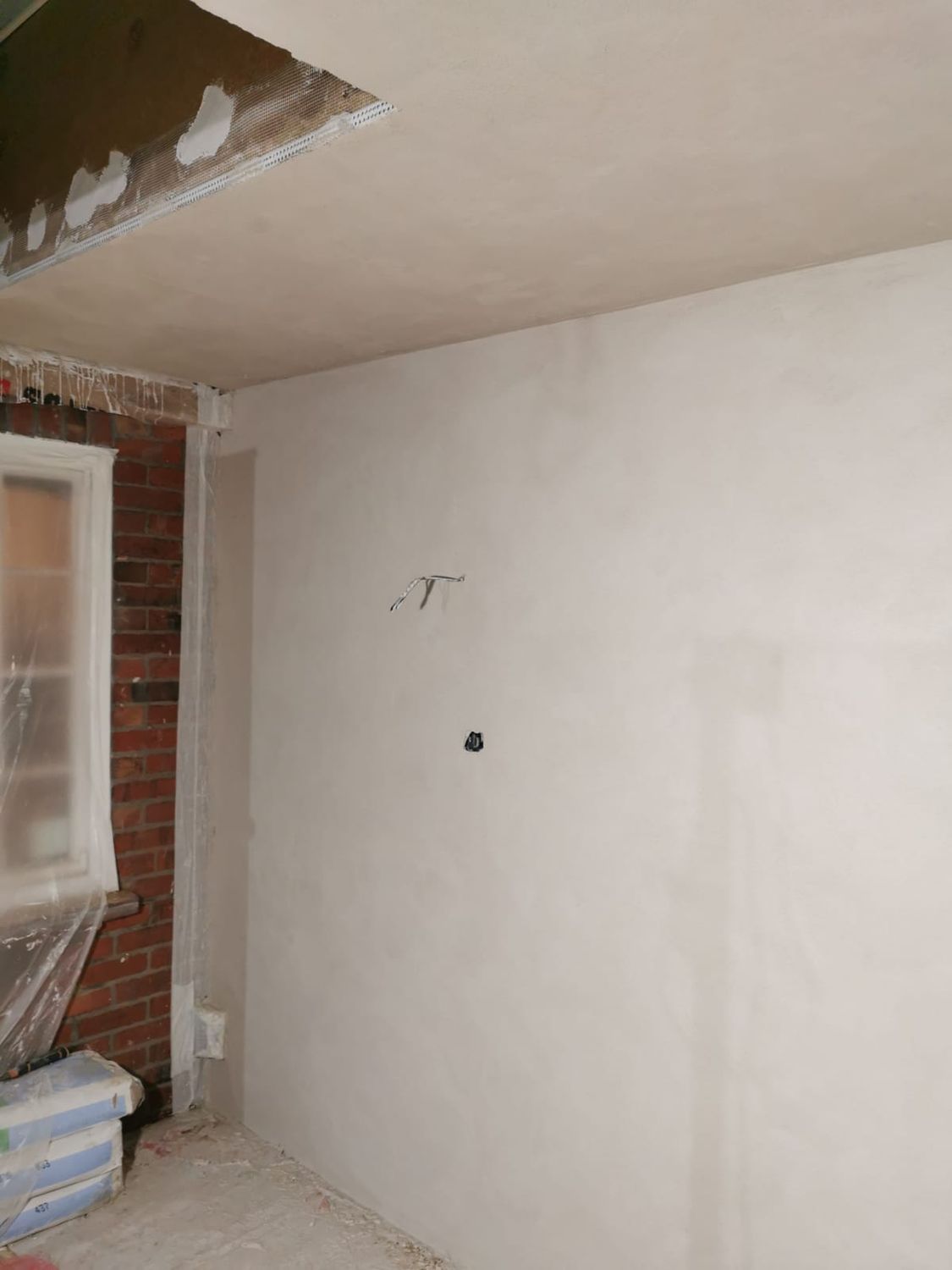 Application of finishing lime skim coat