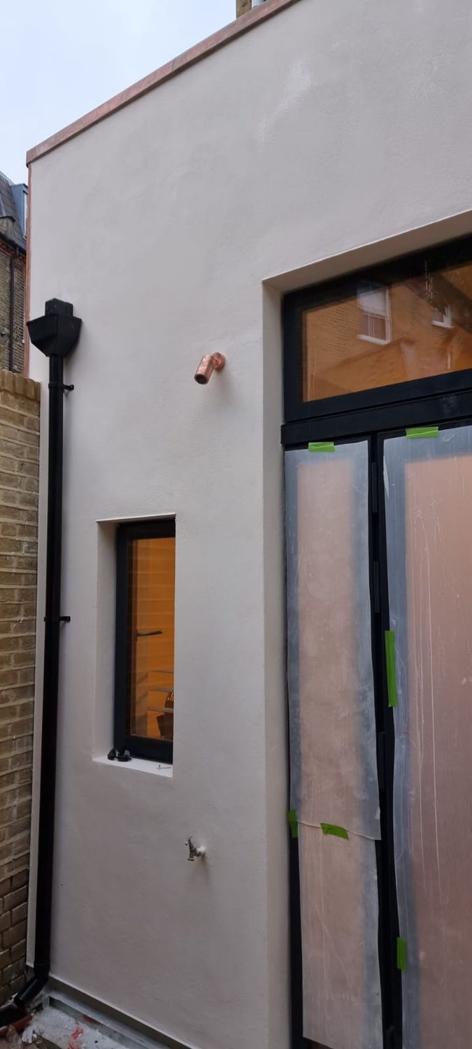 New extension rear wall in Archway