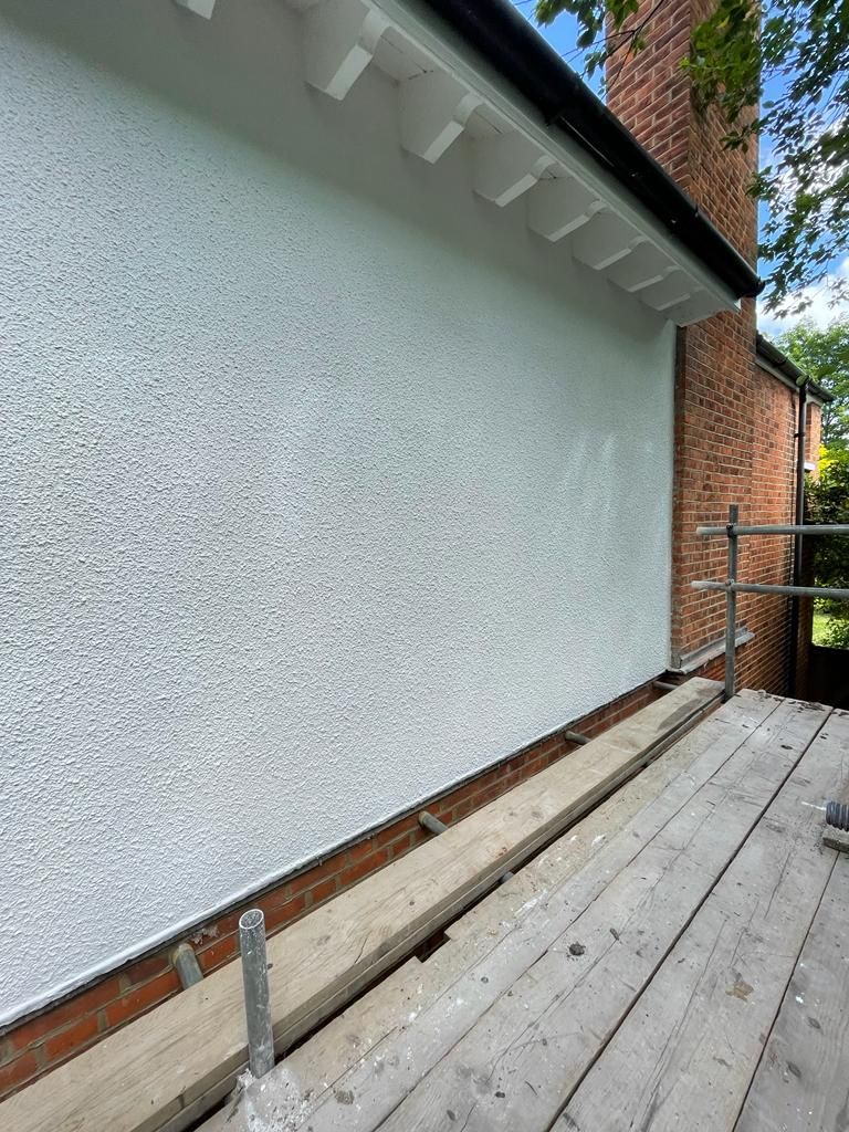 Diasen Argatherm smoothing coat render applied - roughcast